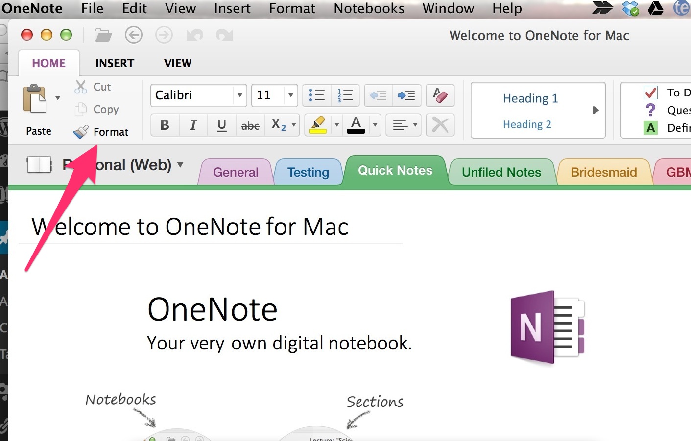 format onenote for printing on mac